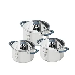 Набір каструль Master Chef Krauff 2л, 4.7л, 6.1л + ківш 0,7 л Winzig та сумка шопер