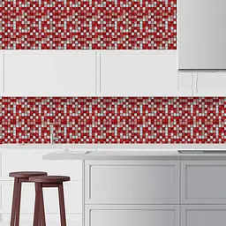 Мозаїка дзеркальна Wall Sticker 298х298х4.5мм червона SW-00002367 - мініатюра 7