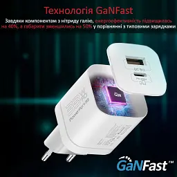 Зарядний пристрій Promate 33W USB-C + USB-A (powerport-33.white) - мініатюра 3