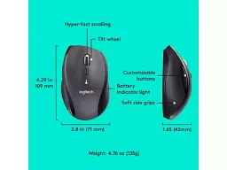 Миша Logitech M705 Marathon Mouse Wireless Black (910-001945, 910-001963) - мініатюра 4