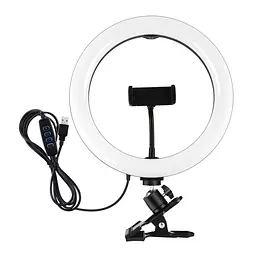 Кільцева USB LED лампа Puluz PKT3126B 10.2 + затискач