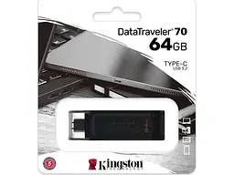 USB флеш накопичувач Kingston 64 GB DataTraveler 70 USB Type-C (DT70/64GB) - мініатюра 4