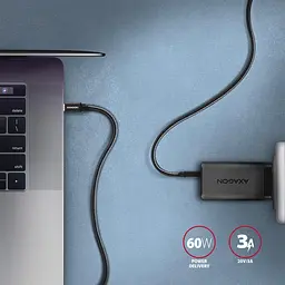 Кабель AXAGON BUCM3-CM10AB USB-C-USB-C 3.2 Gen 1 1m, PD 60W, 3A, чорний (BUCM3-CM10AB) - мініатюра 7