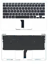 Клавіатура для ноутбука Apple MacBook Air 2013+ (A1465) Black, (Silver TopCase), RU (горизонтальний ентер) - мініатюра 3
