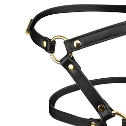 Маска-збруя для мінету LOCKINK SEVANDA Blowjob Head Harness, чорна, з м’якою вставкою у вигляді губ - мініатюра 5