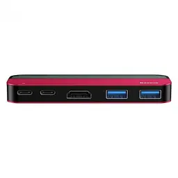 Мультипортовий адаптер USB Хаб Baseus Multi-Functional Transparent Series Type-C CAHUB-TD09 Red - мініатюра 2