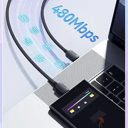 Кабель Essager Breeze USB Type-C - USB Type-C (M/M), 100W, 2 м Black (EXCTT1-WLA01-P) - миниатюра 5