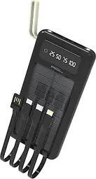 Зовнішній акумулятор Power Bank ACL PW-59 SOLAR 10000 mAh з сонячною панелью та подвійний ліхтар USB-A та USB-C вбудовані кабелі - мініатюра 3