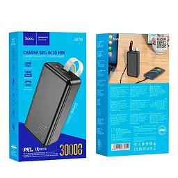 Зовнішній акумулятор Hoco Tacker Power Bank J87B 30000mAh чорний - мініатюра 4