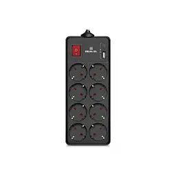 Мережевий фільтр живлення REAL-EL RS-PROTECT 805 3m, black (EL122300043)