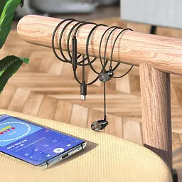 Навушники Hoco Type-C Delight wired з мікрофоном M90 1.2M чорні - мініатюра 3