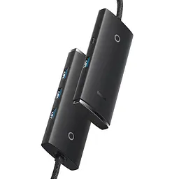 USB-хаб Baseus Lite Series 4-Port Type-C HUB Adapter (Type-C to USB 3.0*4) 2m WKQX030501 Black - мініатюра 8