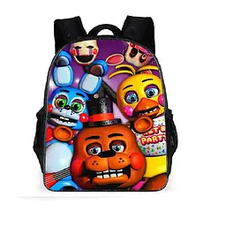 Шкільний рюкзак "Аніматроніки FNAF" — Чорний, 2 відділи (Фредді, Бонні, Чика)