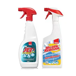 Засіб для миття акрилових поверхонь Sano Jet Bathroom, 1л & Засіб для видалення цвілі Sano Mildew Remover 750 мл (287096, 293561)