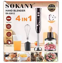 Блендер занурювальний Sokany SK-02012 600Вт 4 в 1 з подрібнювачем вінчиком і мірною склянкою - мініатюра 7