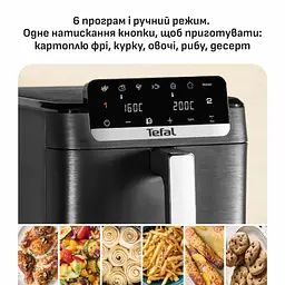 Мультипіч Tefal Easy Fry Crispy Stack 2700Вт чаша-6+4 л сенсорне кер., 2 чаші, гриль, пластик, чорний - мініатюра 6
