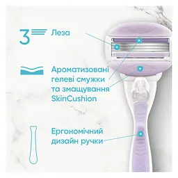 Станок для гоління жіночий (бритва) Venus ComfortGlide Breeze з 2 змінними картриджами - мініатюра 4