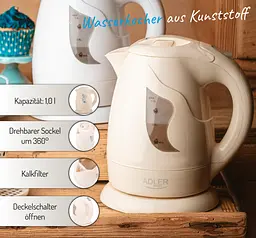 Електрочайник Adler AD 08 beige - мініатюра 5