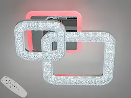 Люстра стельова LED Diasha 2205/2HR, 40W, 3200K-6500K, хром, акрил, сучасний стиль для дому