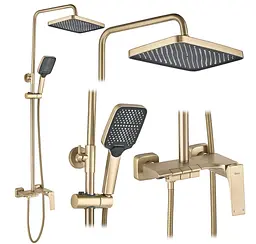 Душова система з виливом Rea Joe brushed gold REA-P5656