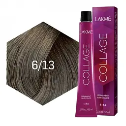Перманентна фарба для волосся Lakme Collage Creme Hair Color відтінок 6/13 (темно русявий беж) 60 мл - мініатюра 2
