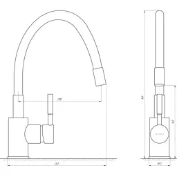 Змішувач для кухні Globus Lux Lazer GLLR-0203SB-10-BB Чорний матовий - мініатюра 5