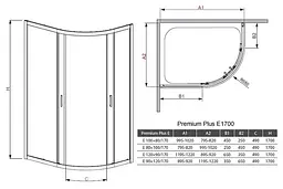 Душова кабіна Radaway Premium Plus E 100x80x170 скло прозоре 30481-01-01N - мініатюра 4
