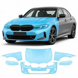 Антигравійна захисна бронеплівка за лекалами для BMW 3 Series G20 facelift 2022- передня частина авто (капот бампер фари крила)