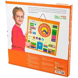 Магнітний календар Viga Toys з годинником англійською мовою (50377) - мініатюра 4