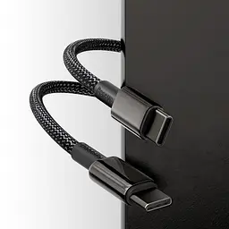Кабель Baseus Tungsten Gold Fast Charging Type-C to Type-C 100W (2m) black (CATWJ-A01) - мініатюра 9