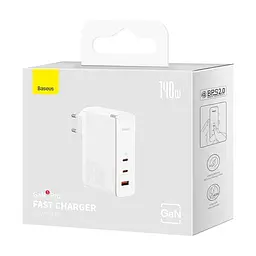 Адаптер - зарядний пристрій Baseus 140W GaN5 Pro Fast Charger + C to C кабель (CCGP100202) - мініатюра 4