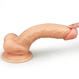 Фалоімітатор LoveToy Ultra Soft Dude 20 см тілесний - мініатюра 11
