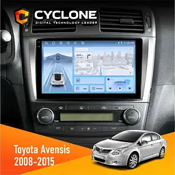 Штатна магнітола Toyota Avensis 2008-2015 Cyclone C9-012 4x64, DSP, 4G Cyclone (НФ-00008045)