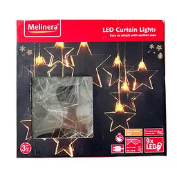 Led Штора гірлянда зірки 9 шт Melinera curtains - мініатюра 2