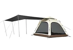 Намет тримісний із тентом для кемпінгу Naturehike Ango S (CNK2550WS010) коричневий