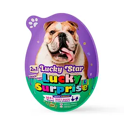 Яйце-сюрприз Lucky Star для собак з іграшкою та міні-ролами з мʼяким мʼясом качки та тріски