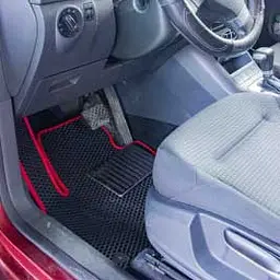 Килимки в салон EVA для Volkswagen Golf V plus 2005- з підп'ятником Чорно-Бежовий кант 5 шт - мініатюра 2