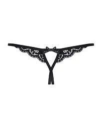 Жіночі стрінги Obsessive 831-THC-1 Crotchless Thong Black L/XL - мініатюра 3