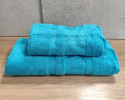 Набір турецьких бамбукових махрових рушників Zeron 50х90+70х140 Bamboo Agaс Desen бірюзовий 2