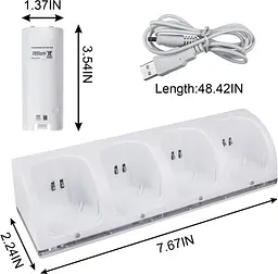 Акумуляторна батарея для пульта дистанційного керування Wii TechKen 4 Pack, 4 батареї ємністю 2800 мАг - мініатюра 4