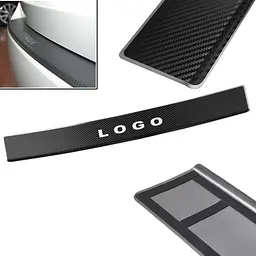 Накладка на задній бампер для Kia Niro II 2021- Нержавіюча сталь + карбон із загибом