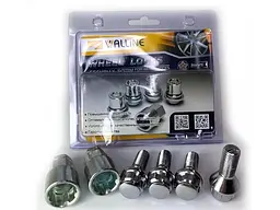 Болти секретні Walline 12 х 24 мм 1.5 крок хром конус 2 ключі 4 шт блістер (375093 H2)