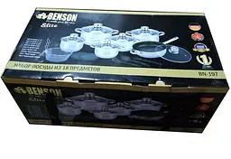 Набір посуду Benson 18 предметів із нержавіючої сталі / Набір посуду Benson BN-197 з термодатчиками - мініатюра 4
