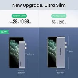USB-Хаб UGREEN CM251 Dual USB-C To HDMI+3*USB 3.0 A+Type C Female Converter (UGR-60559) - мініатюра 4