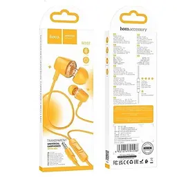 Навушники Hoco M107 Discoverer універсальні earphones with mic жовті - мініатюра 2