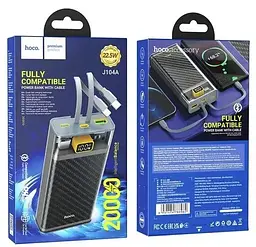 Акумулятор зовнішній Hoco J104A Discovery edition 22.5 W (20000mAh) з вбудованим кабелем - мініатюра 8