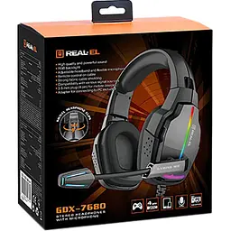 Ігрова гарнітура Real-EL GDX-7680 Black (EL124100046) - мініатюра 5
