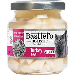 Вологий корм для котів Basttet'o Holistic шматочки філе індички в соусі 130 г