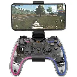 Геймпад Havit G180BT RGB бездротовий Bluetooth 5.0 вібрація 800 mAh кріплення для телефону Transparent