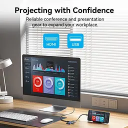 Док-станція USB3.1 Type-C - HDMI/USB 3.0x3/SD/TF/PD 100W 7-in-1 Vention (TOPHB) - мініатюра 2